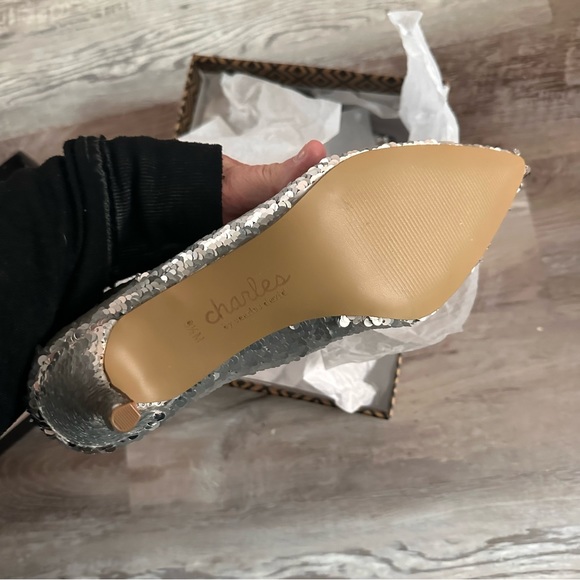 Charles David Silver Sequin ankle booties - Picture 12 of 15